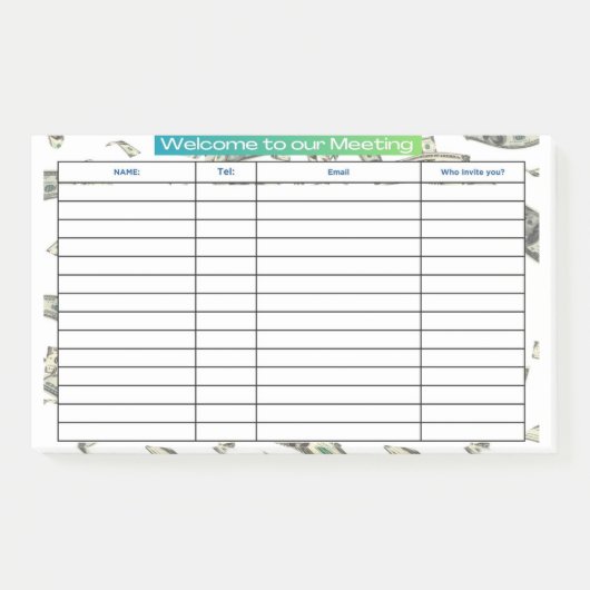 POST-IT® BIENVENUE À NOTRE RÉUNION (Devant)