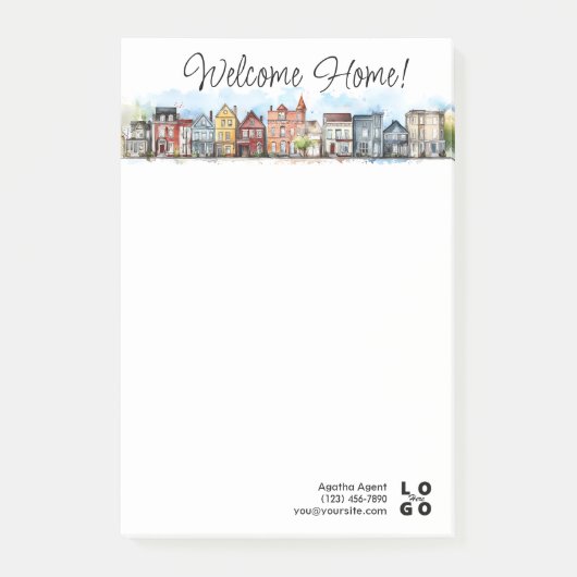 Post-it® Bienvenue Accueil Immobilier Fermer Cadeau (Devant)