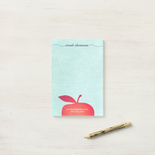 Post-it® Big Red Apple School Enseignant (Sur un bureau)