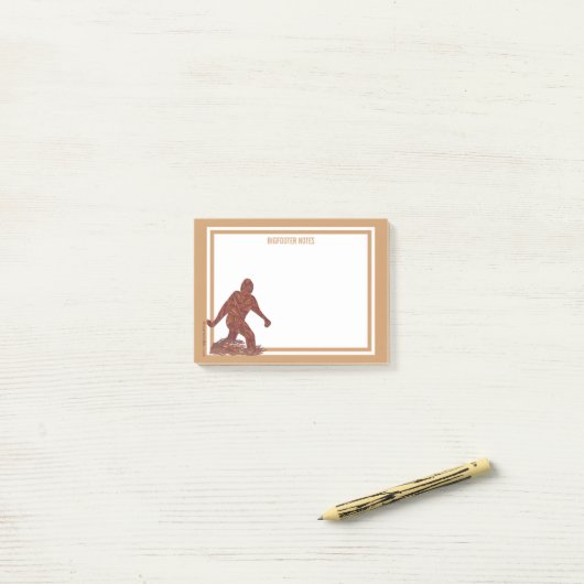 Post-it® Bigfoot Walking Sasquatch Fun Bigfooter Notes (Sur un bureau)