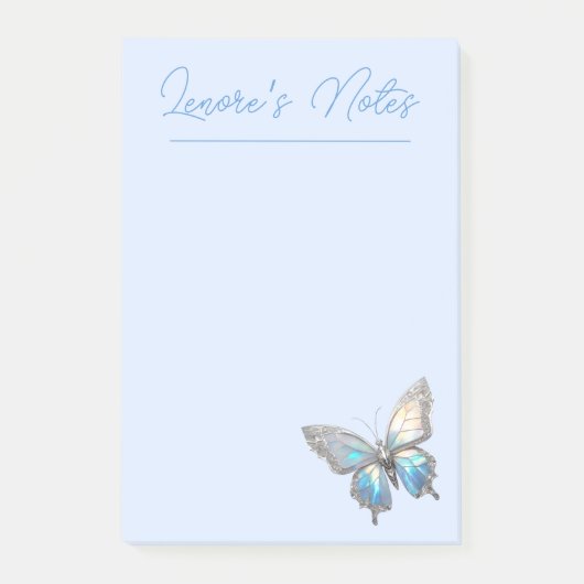 Post-it® Bijoux papillon Opale et argent (Devant)