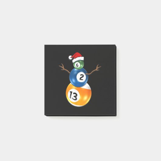 Post-it® Billard Snowman de Noël avec billard billard billa (Devant)