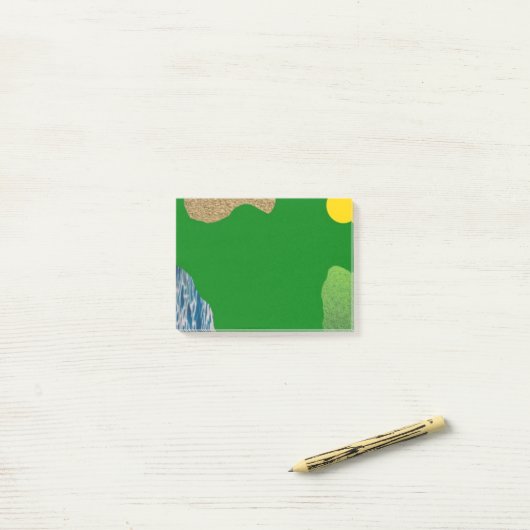 Post-it® Billet 3x4 sur le thème du golf qu'il note (Sur un bureau)