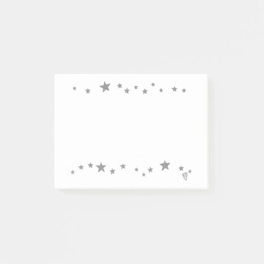 Post-it® Billet Frontière Silver Stars Lively Notes It (Devant)