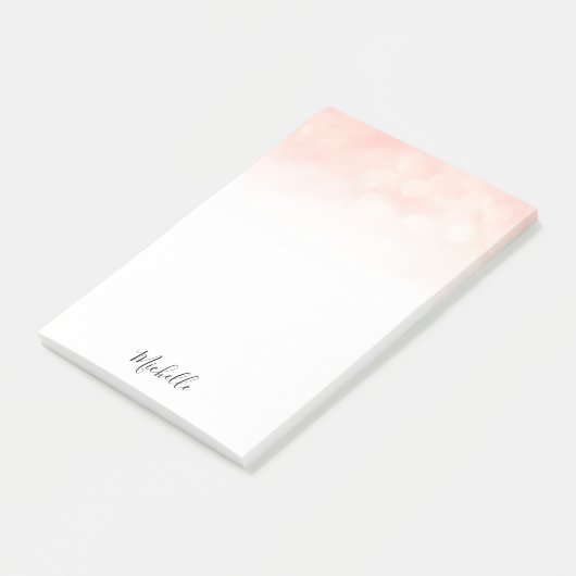 Post-it® billet personnalisé rose il note collant (Incliné)