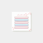 Post-it® billet rose et bleu pastel personnalisé il note (Devant)