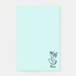 Post-it® Billet zodiaque de conception de Cute Pisces Drago