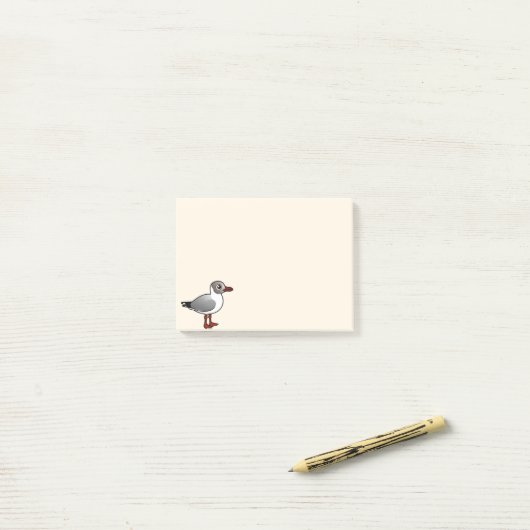 Post-it® Birdorable Gris-a dirigé la mouette (Sur un bureau)