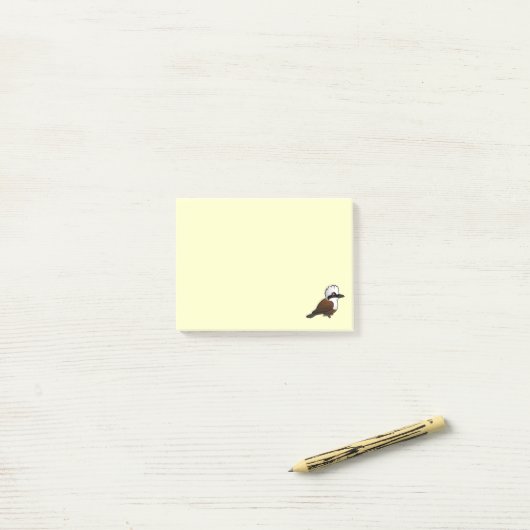 Post-it® Birdorable Laughingthrush Blanc-crêté (Sur un bureau)