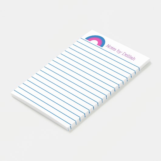 Post-it® Bisexual Pride Rainbow Flag Lined Custom (Incliné)