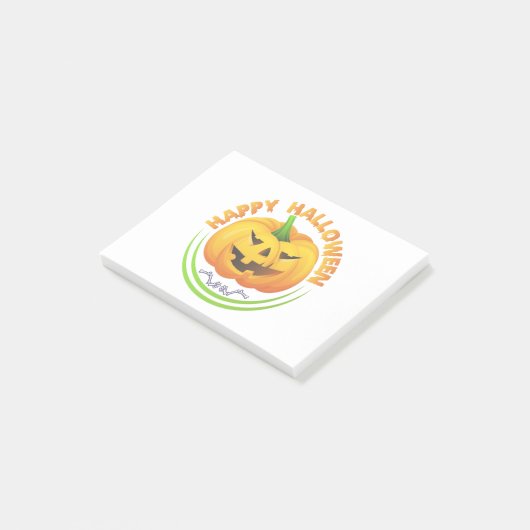 Post-it® Bizarre Halloween Halloween Citrouille post-it not (Incliné)