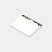 Post-it® Black Agate Geode Gold Parties scintillant Script (Incliné)