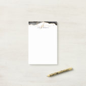 Post-it® Black Agate Geode Gold Parties scintillant Script  (Sur un bureau)