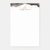 Post-it® Black Agate Geode Gold Parties scintillant Script  (Devant)