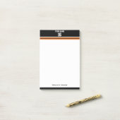 Post-it® Black avec Orange White Stripes Team Jersey (Sur un bureau)