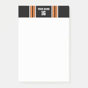 Post-it® Black avec Orange White Stripes Team Jersey
