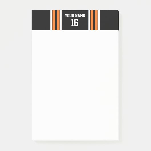 Post-it® Black avec Orange White Stripes Team Jersey (Devant)