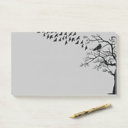 Post-it® Black Birds The Ravens Sticky Post-it Notes (Sur un bureau)