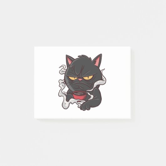 Post-it® Black Cat Morning Coffee (Devant)