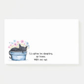 Post-it® Black Cat with Flowers I'd Rather Be Sleeping (Devant)