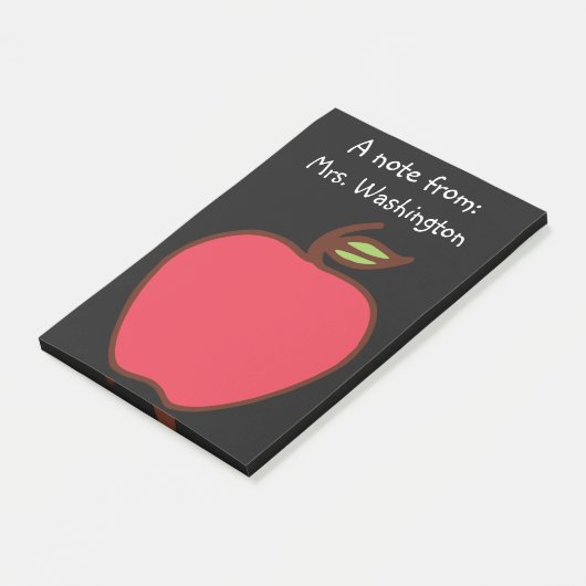 Post-it® Black Chalkboard Apple Teacher's Post It Notes (Incliné)