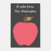 Post-it® Black Chalkboard Apple Teacher's Post It Notes (Devant)