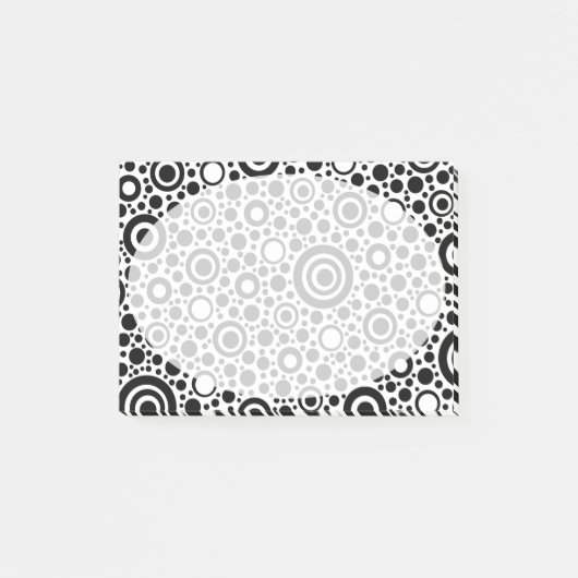 Post-it® Black Dots & Circle Pattern + your text & backgr. (Devant)