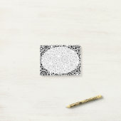 Post-it® Black Dots & Circle Pattern + your text & backgr. (Sur un bureau)