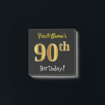 Post-it® Black, Faux Gold 90th Birthday, With Custom<br><div class="desc">Cette simple note de design comporte un message comme "90e anniversaire du prénom !", avec le "90e" avec un faux/imitation de couleur or, sur un arrière - plan de couleur noire. Le nom peut être personnalisé. Des notes comme celles-ci pourraient peut-être servir de décorations à une fête d'anniversaire pour quelqu'un...</div>