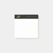 Post-it® Black Gold White Elegant Simple Template Monogram (Devant)