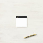 Post-it® Black Gold White Elegant Simple Template Monogram (Sur un bureau)