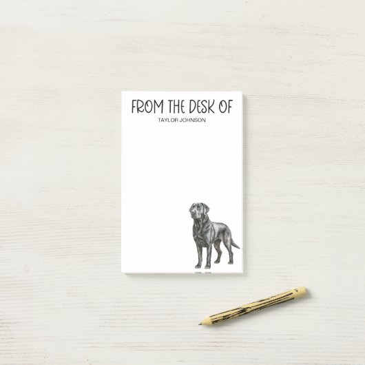 Post-it® Black Lab Lover (Sur un bureau)