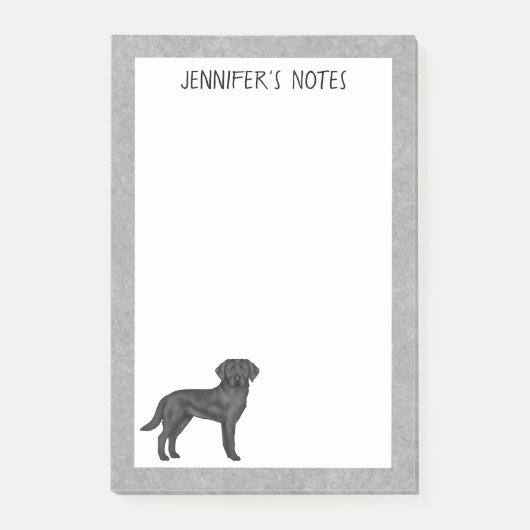 Post-it® Black Labrador Retriever Lab Chien Nom Personnalis (Devant)