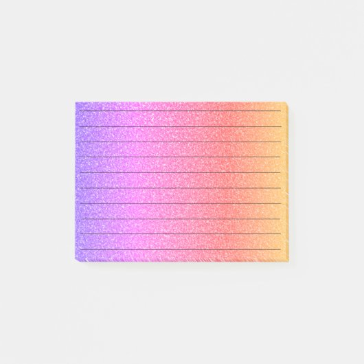 Post-it® Black Lines Glittery PInk Purple Ombre Girly (Devant)