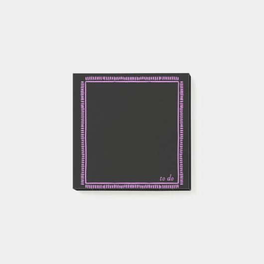 Post-it® Black Notes with Fluorescent Pink Border (Devant)