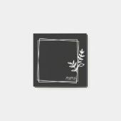 Post-it® Black Notes with White Double Frame with Flowers (Devant)