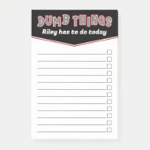 Post-it® Black Red Dumb Choses à faire aujourd'hui Ajouter  (Devant)