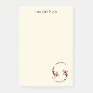 Post-it® Black & Red Japanese Koi Fish Artistic