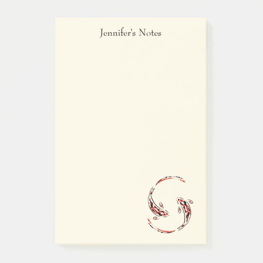 Post-it® Black & Red Japanese Koi Fish Artistic (Devant)