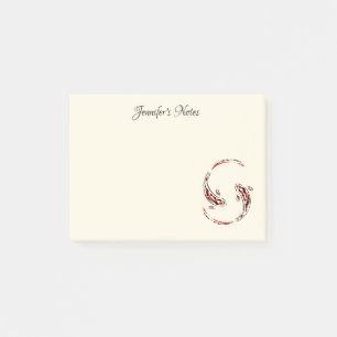 Post-it® Black & Red Japanese Koi Fish Artistic