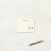 Post-it® Black & Red Japanese Koi Fish Artistic (Sur un bureau)