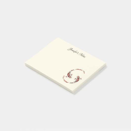 Post-it® Black & Red Japanese Koi Fish Artistic (Incliné)