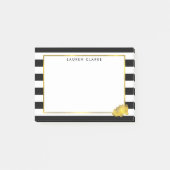 Post-it® Black Stripe & Faux Gold Peony (Devant)