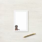 Post-it® Black & Tan Cavalier King Charles Spaniel & Paws (Sur un bureau)
