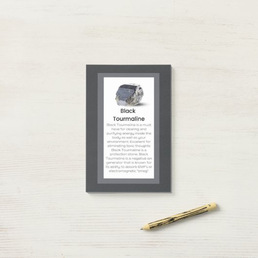 Post-it® Black Tourmaline Crystal Signification Bijoux Disp (Sur un bureau)