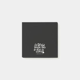 Post-it® Black & White 1 Corinthiens 16:14 Bible Verse Art