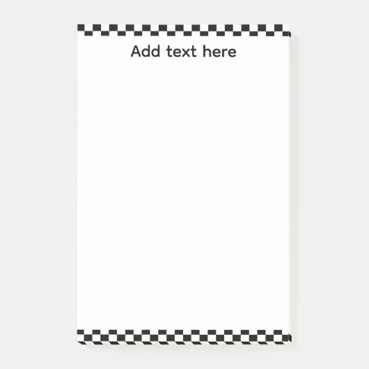 Post-it® Black & White Checkerboard Notepad | Editable Pers (Devant)