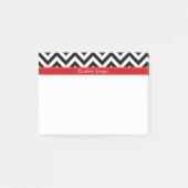 Post-it® Black White LG Chevron Red Name monogram (Devant)