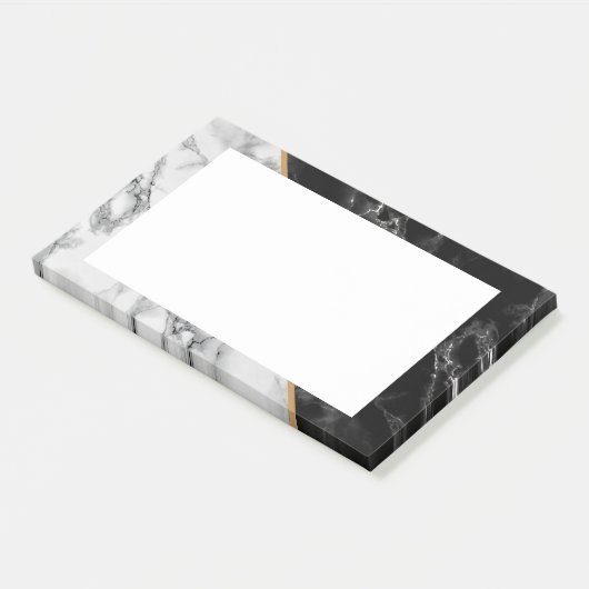 Post-it® Black White Marble encadré Notes (Incliné)
