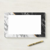 Post-it® Black White Marble encadré Notes (Sur un bureau)
